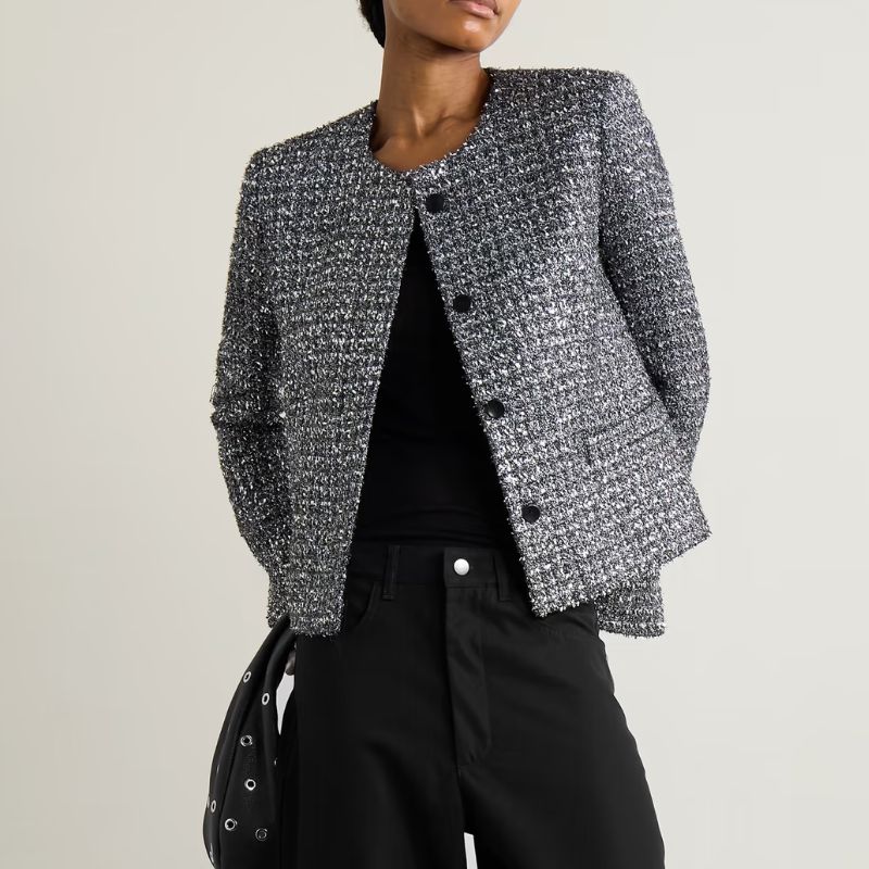 Maria McManus, Sequin Embellished metallic Tweed Jacket