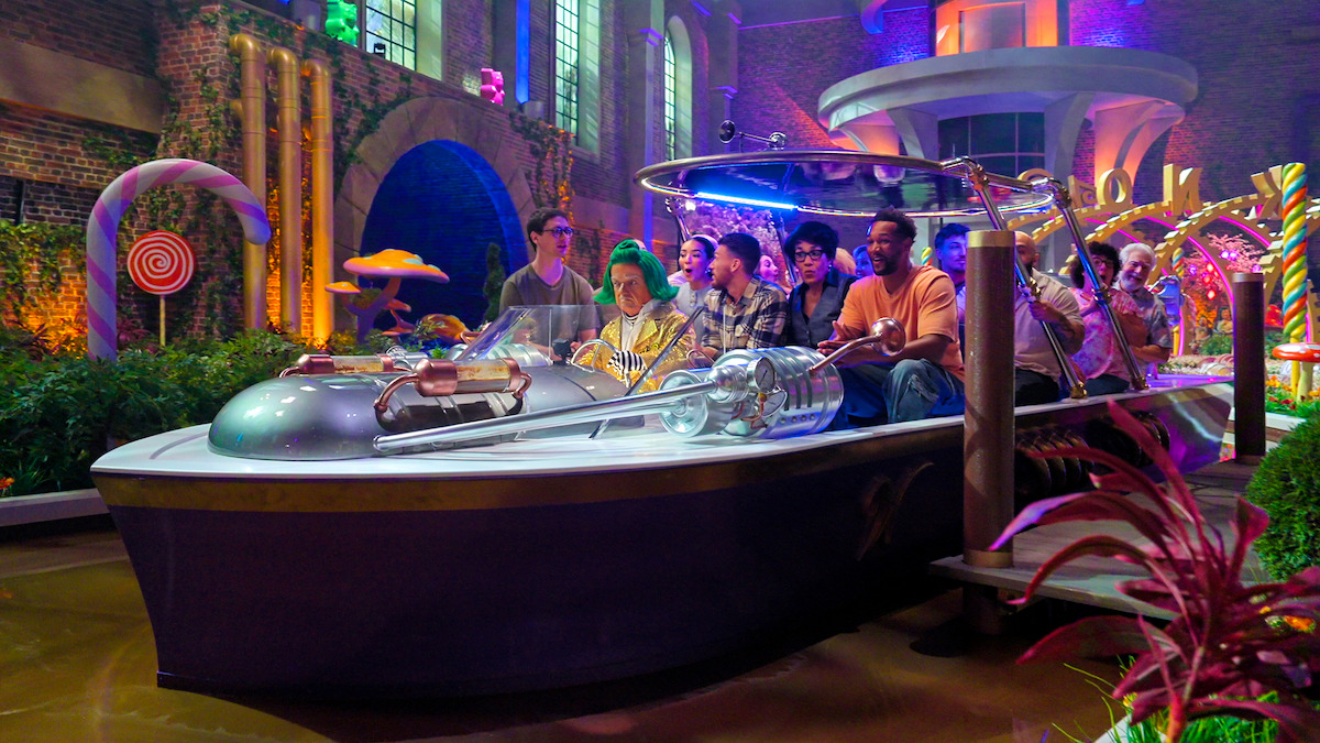 The contestants of Netflix's Wonka's Golden Ticket on a boat
