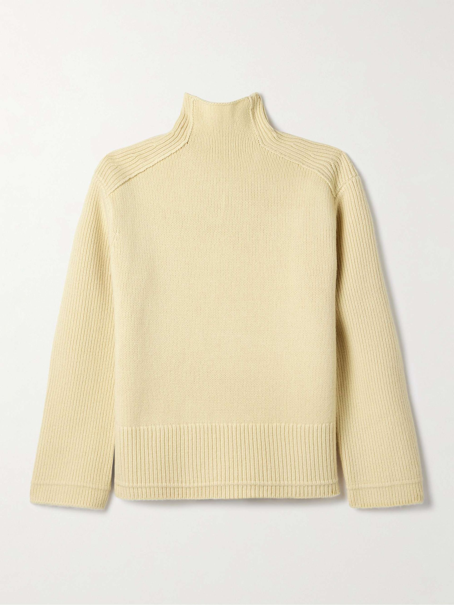 Ribbed Wool and Cashmere-Blend Turtleneck Sweater