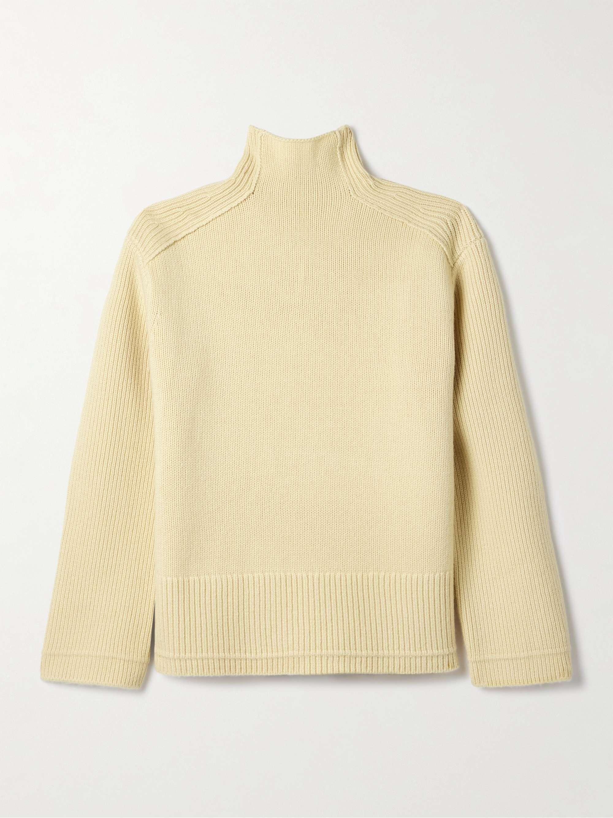 Ribbed Wool and Cashmere-Blend Turtleneck Sweater