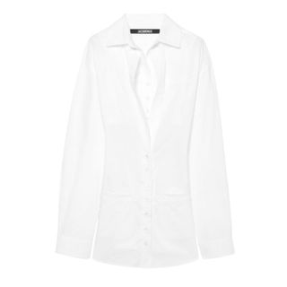 jacquemus mini shirt dress amanda holden wimbledon style