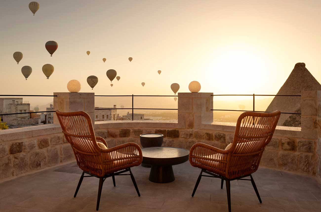 Hot air balloon in sky