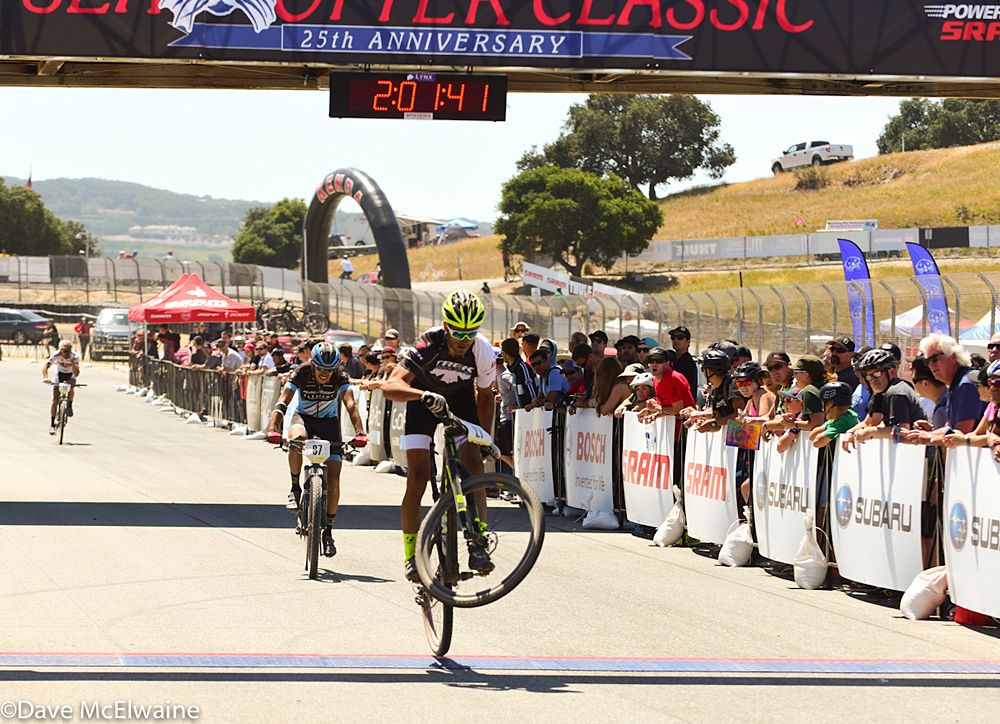 Adam Morka (Trek Canada) celebrating a top ten finish