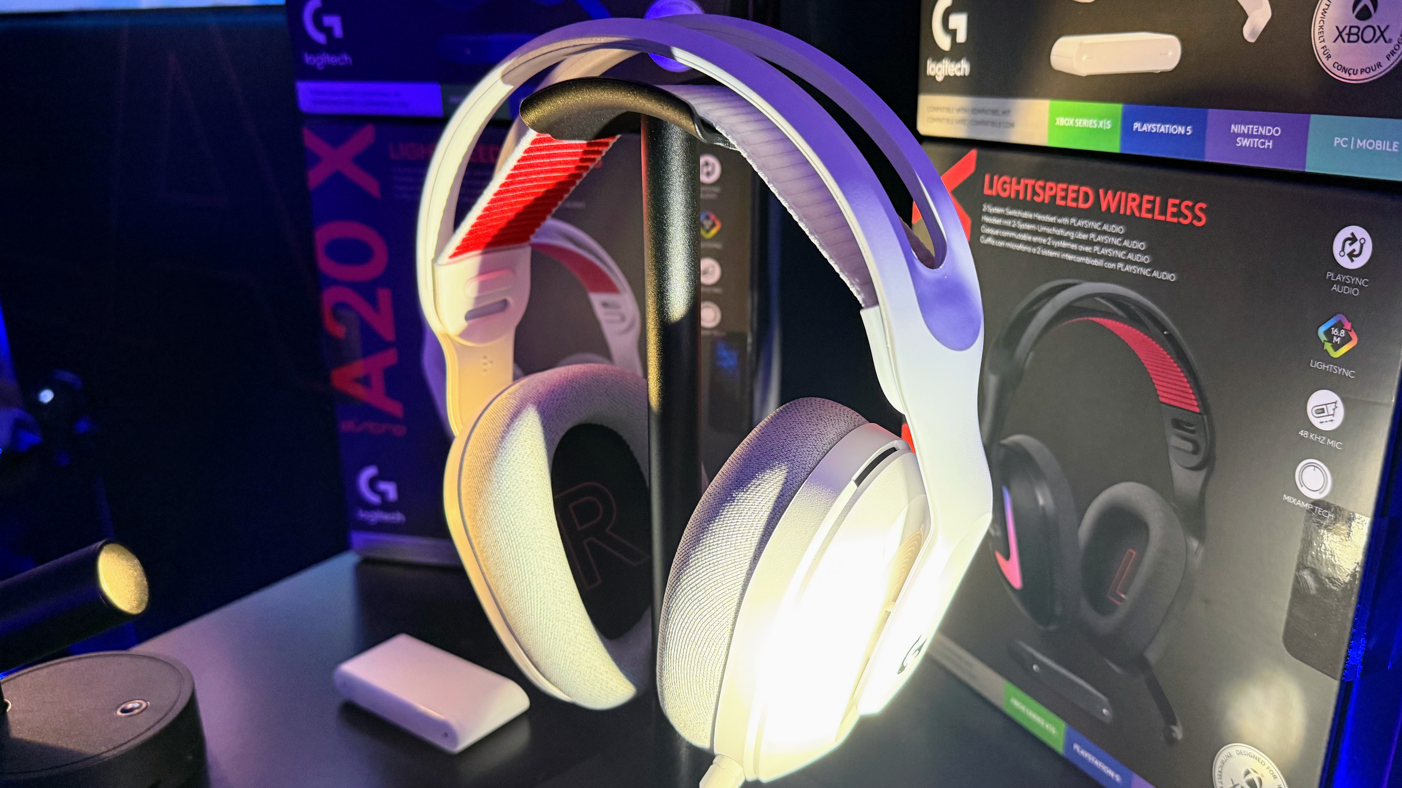 A photograph of the Logitech G Astro A20 X gaming headset