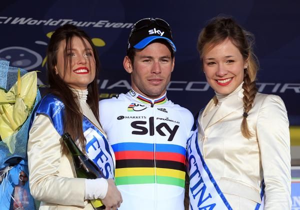 Mark Cavendish after winning stage 2 of Tirreno-Adriatico