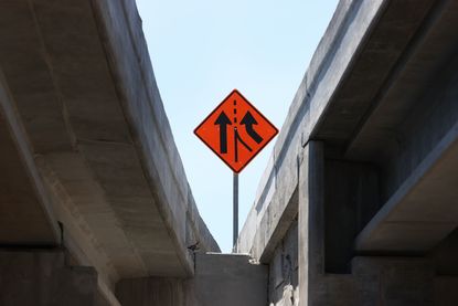 A construction sign in Miami, Florida.