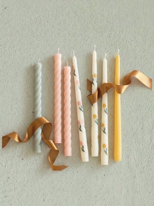 Twisted Taper Candles - Set of 6