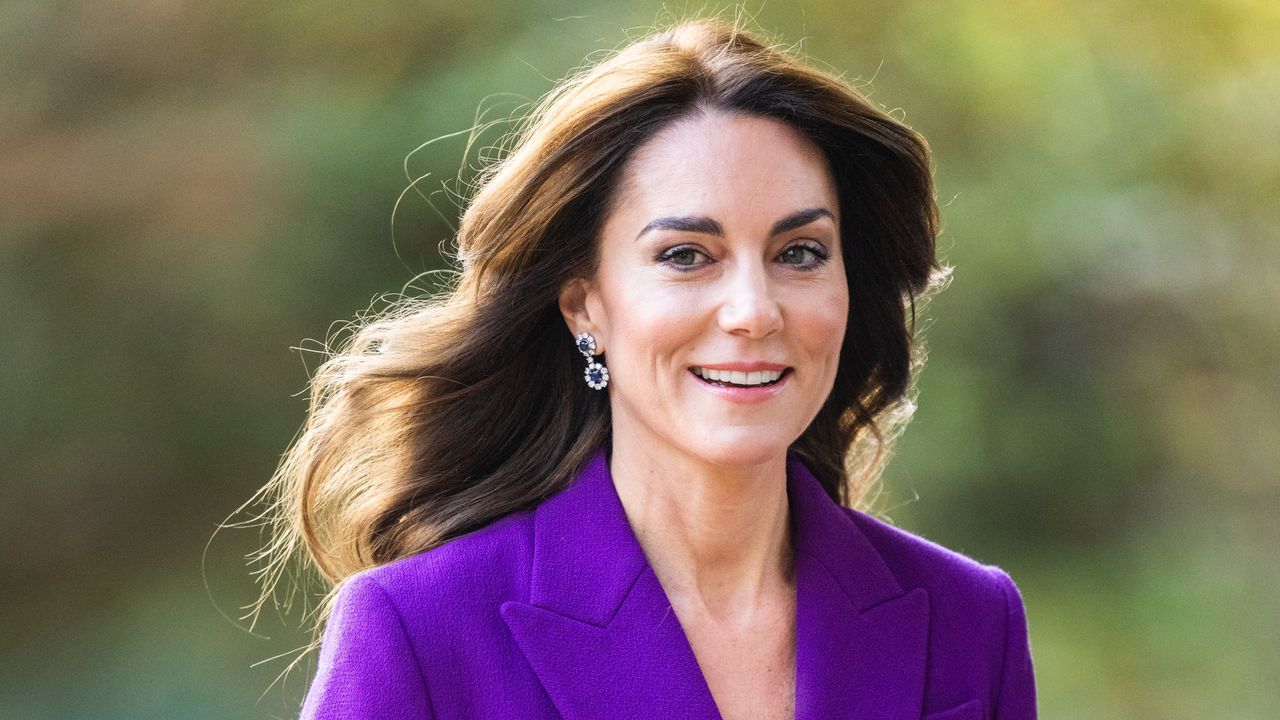 Kate Middleton&#039;s personalised gold necklace is on sale. Seen here the Princess of Wales arrives to attend the Shaping Us National Symposium at Design Museum on November 15, 2023