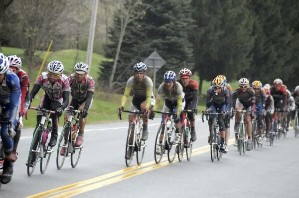 Singled up north of Cambridge early on the second lap.