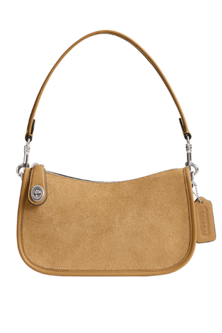 Staud Wally Leather-Trimmed Suede Shoulder Bag