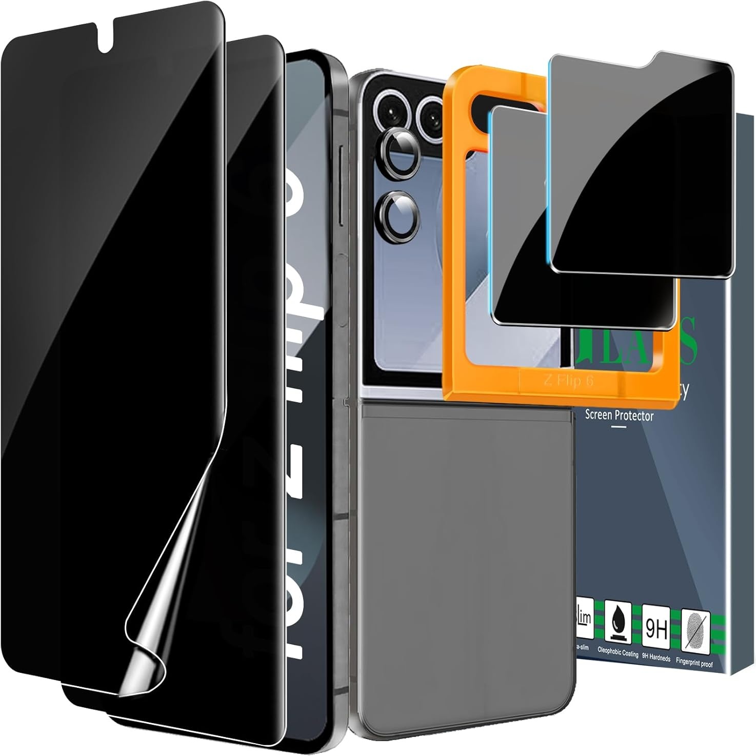 Ferilinso Privacy Screen Protector for Samsung Galaxy Z Flip 6 / Z Flip 7 FE 2 Pack