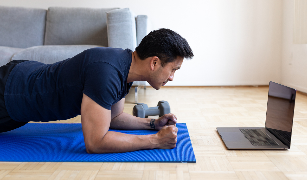 man doing a plank