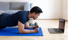 man doing a plank