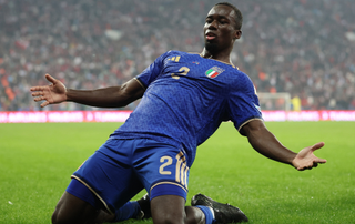 Michael Kayode of Italy celebrates after scoring the goal during the UEFA Nations League 2026/27 group phase match between T&uuml;rkiye and Italy