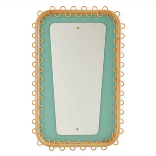 Jonathan Adler teal and gold accent mirror.