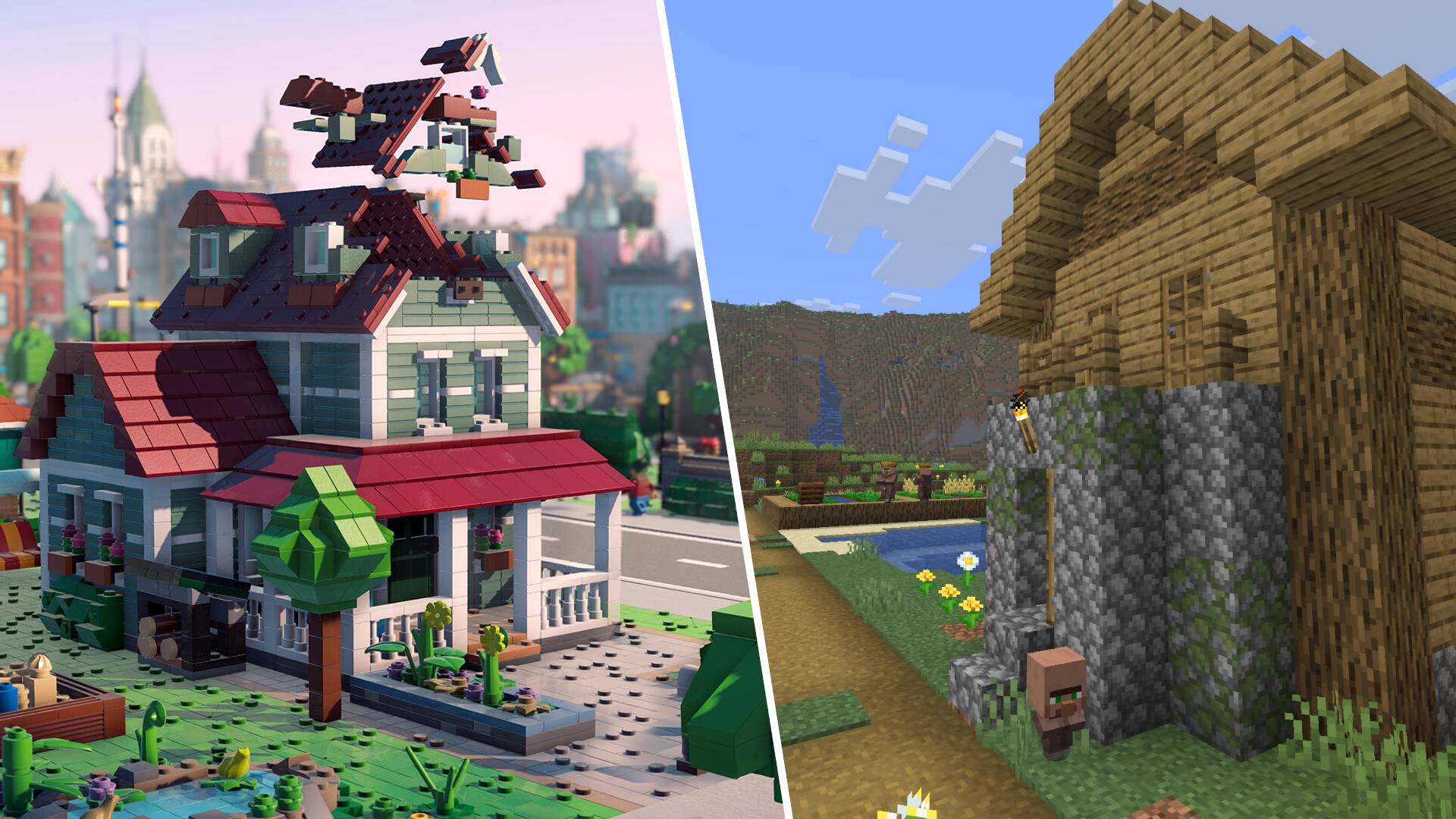 Left: Lego Skylines, Right: Minecraft