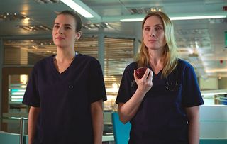 Holby Zosia Self (Camilla Arfwedson) and Jac Naylor (Rosie Marcel)