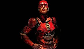 Justice League The Flash solo portrait against a black background