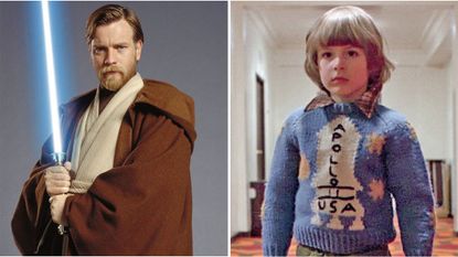 An side-by-side image of Ewan McGregor as Obi-Wan Kenobi in Star Wars and Danny Torrance from The Shining