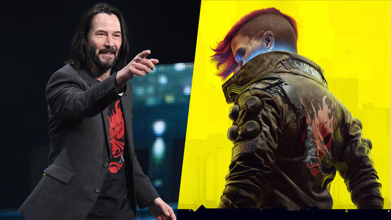 Keanu Reeves at E3 2019 and V in Cyberpunk 2077 