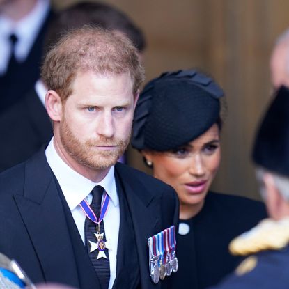 Prince Harry and Meghan Markle at the Queen's funeral