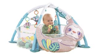 Infantino 4-in-1 Jumbo Baby Activity Gym & Ball Pit, one of w&h's picks for Christmas gifts for kids
