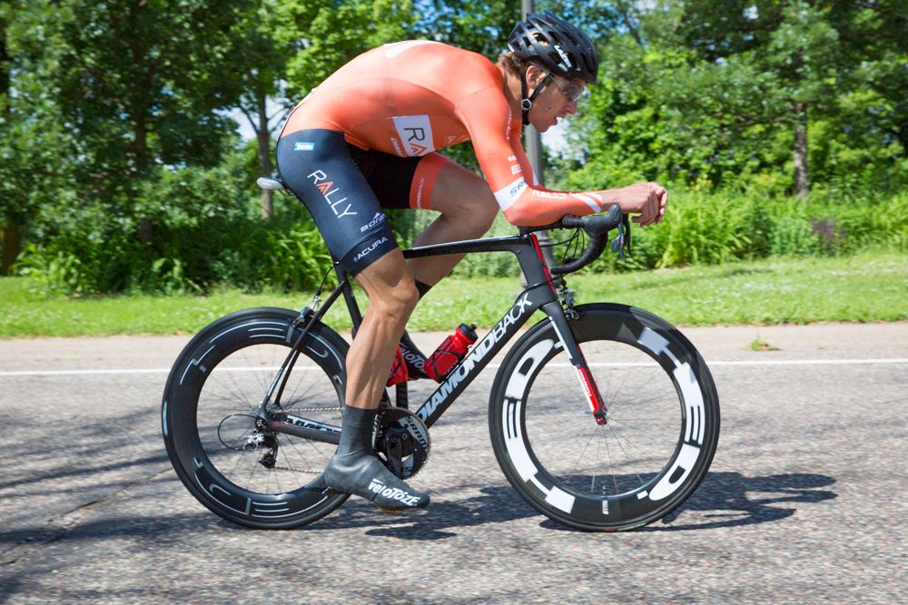 Tom Zirbel en route to winning stage 1 at the North Star Grand Prix