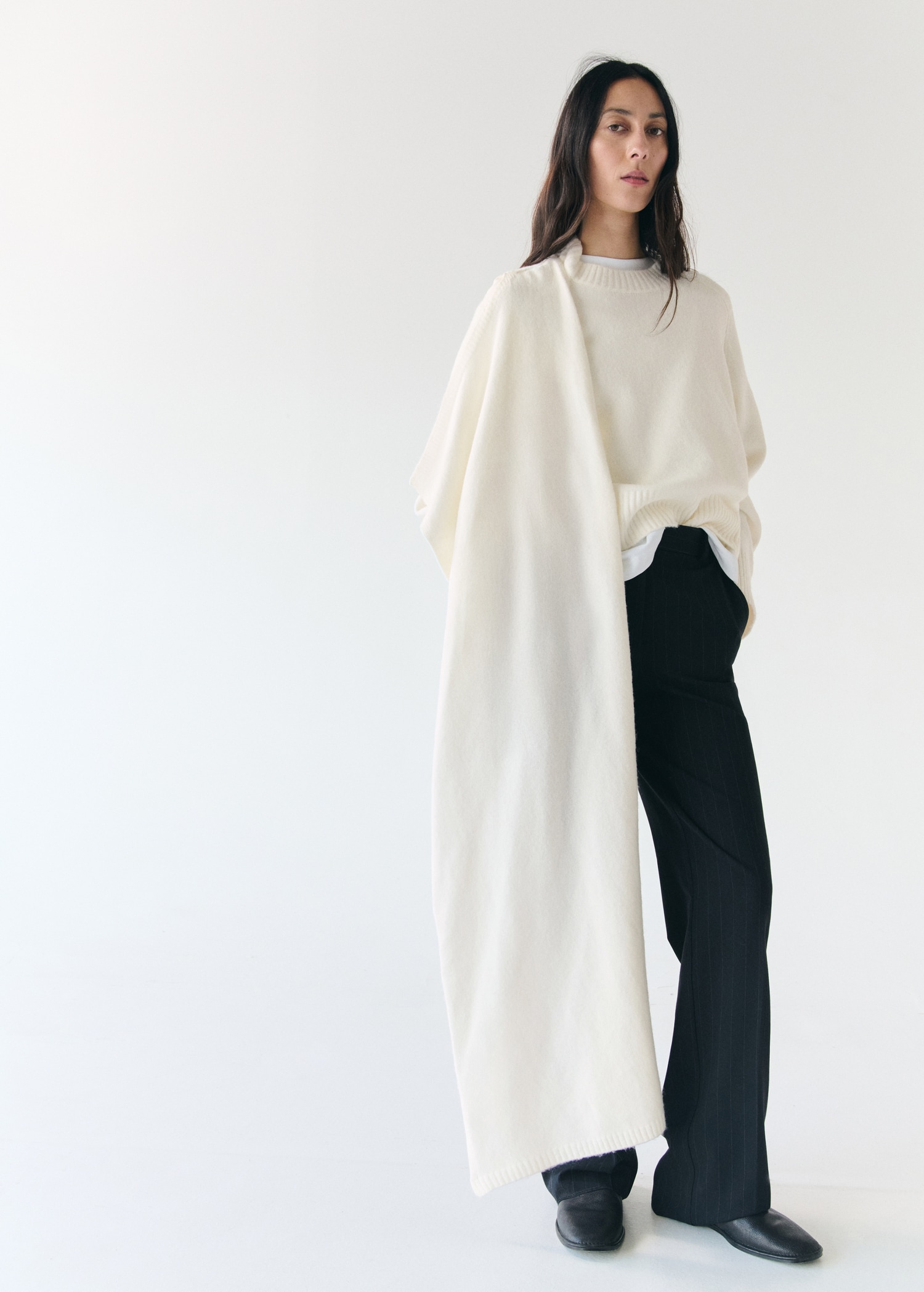 Knitted Sweater With Scarf - Women | Mango Usa