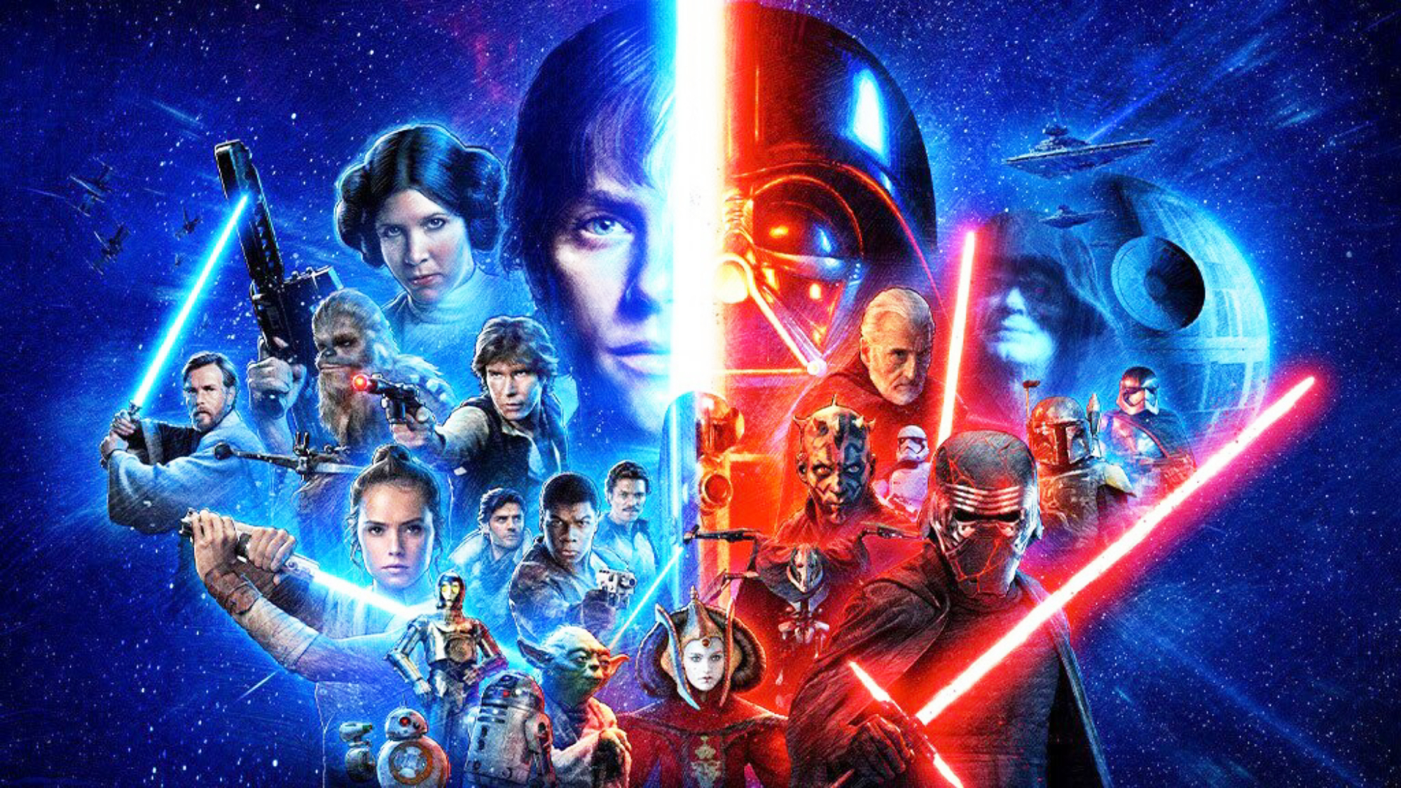 Star Wars poster representing the light and dark side