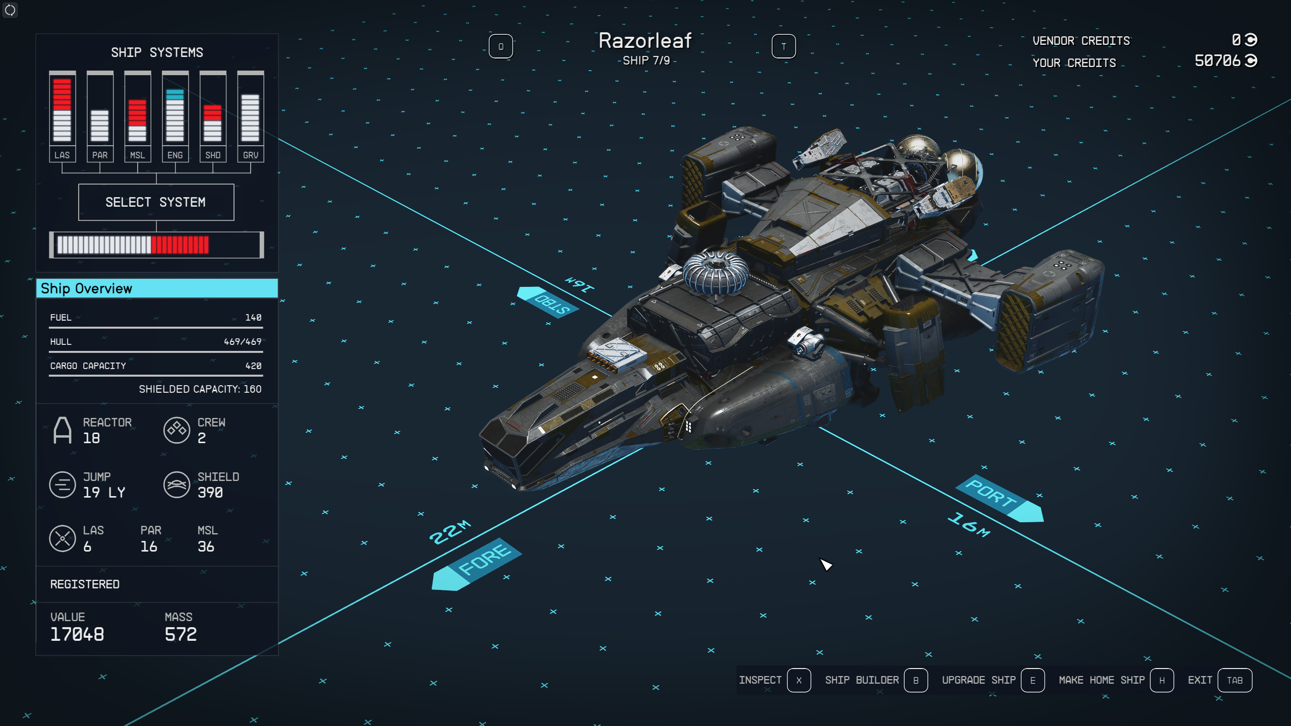 Starfield Razorleaf free ship with its stays displayed