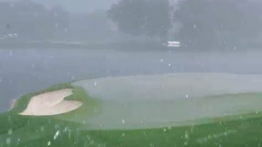 Torrential rain at Quail Hollow 
