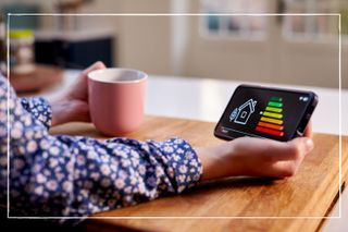 Close Up Of Woman Holding Smart Energy Meter