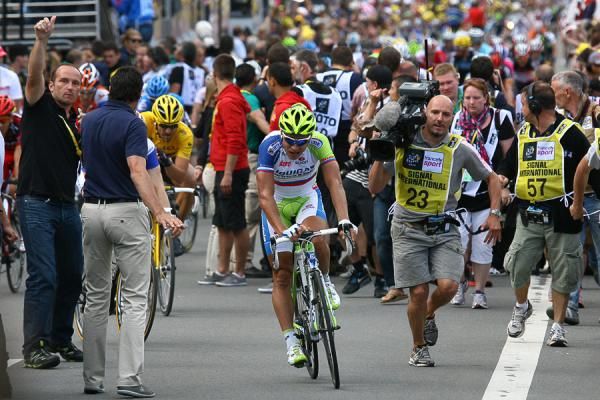 Peter Sagan (Liquigas-Cannondale) spent after his win in Seraing