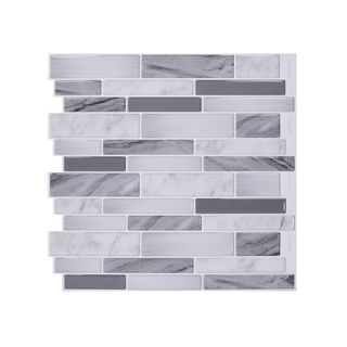 A gray peel and stick tile