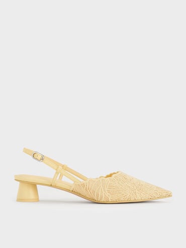 Meja Floral Pointed-Toe Slingback Pumps