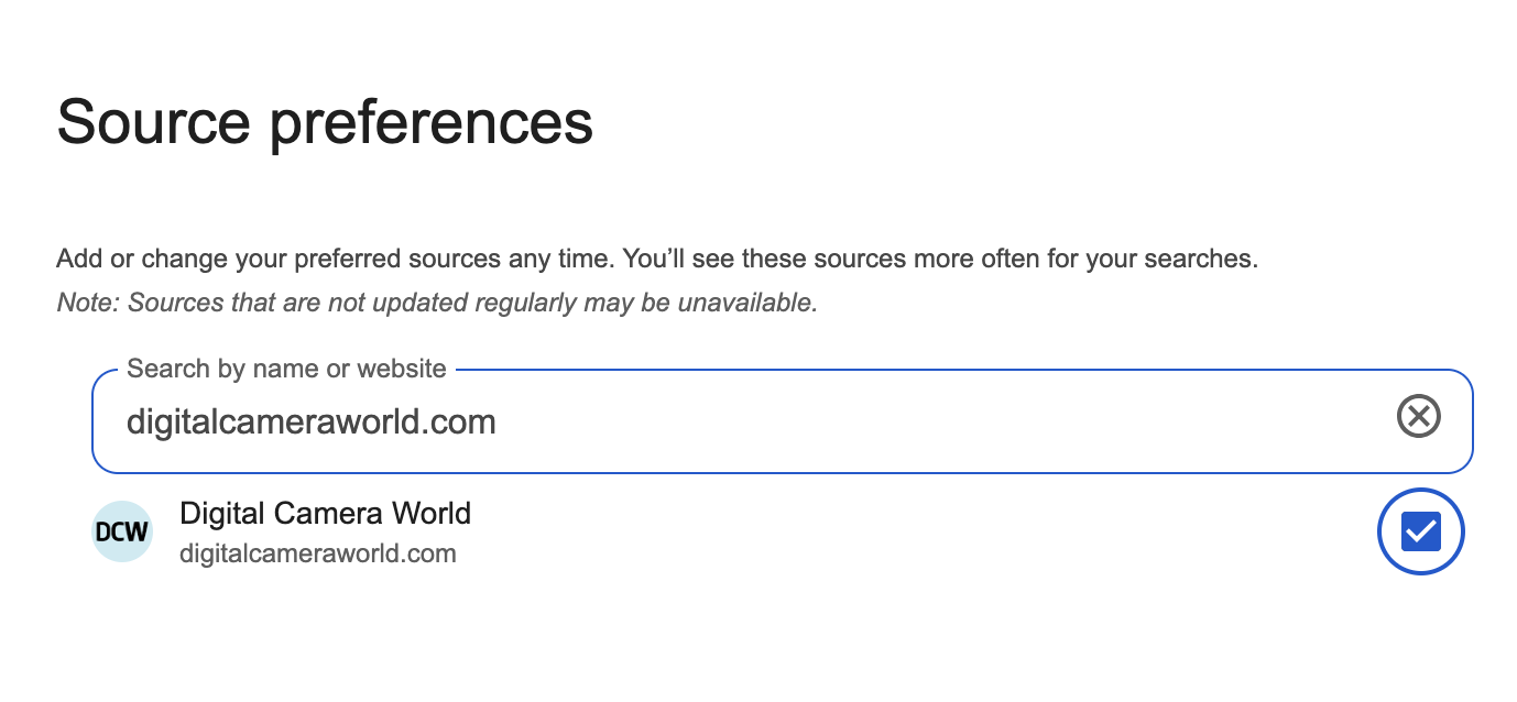 Google Preferred Sources