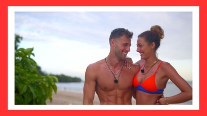 chloe and mitchell on the beach in perfect match on netflix