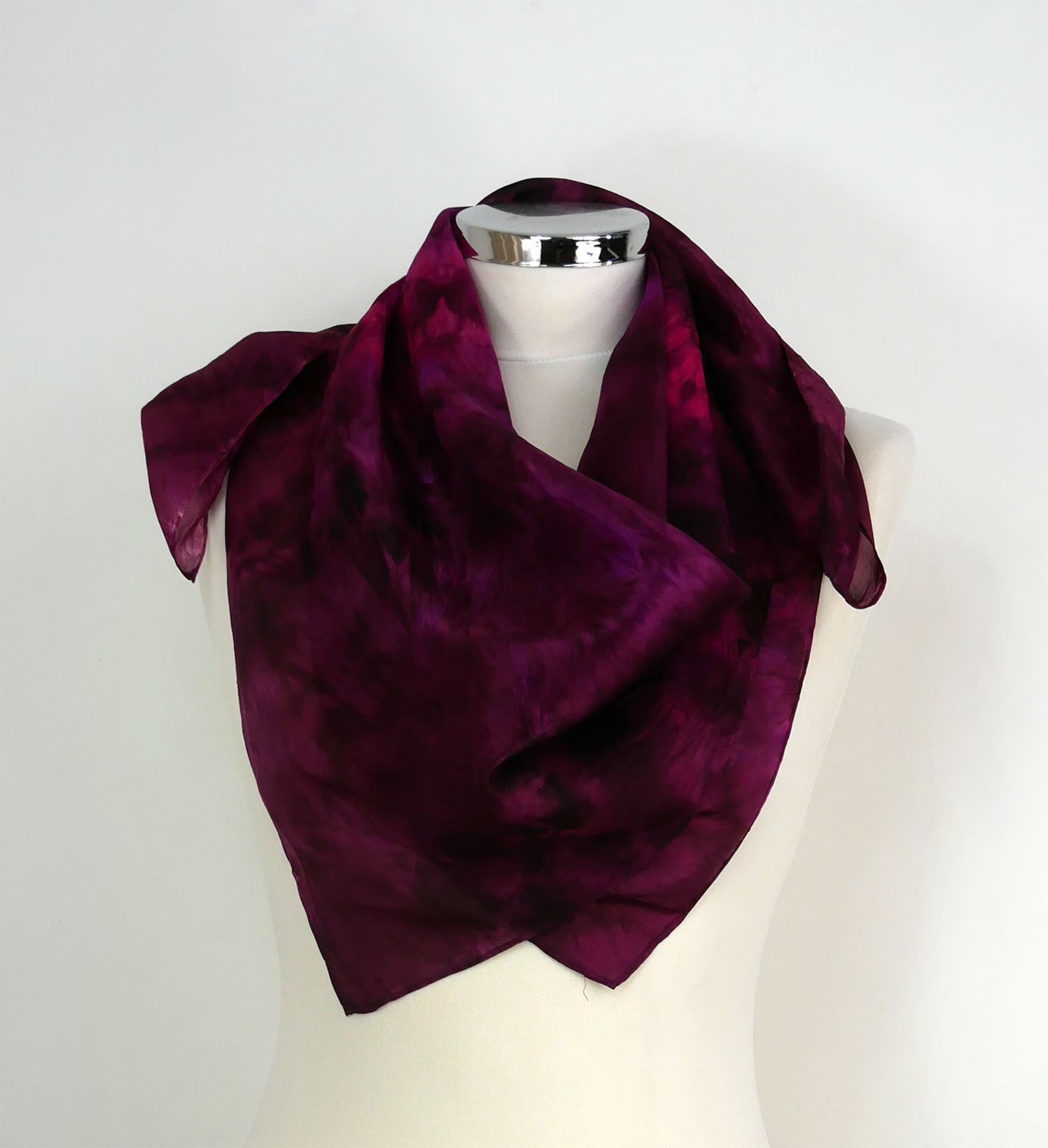 Heron Design Studios, Burgundy Silk Scarf