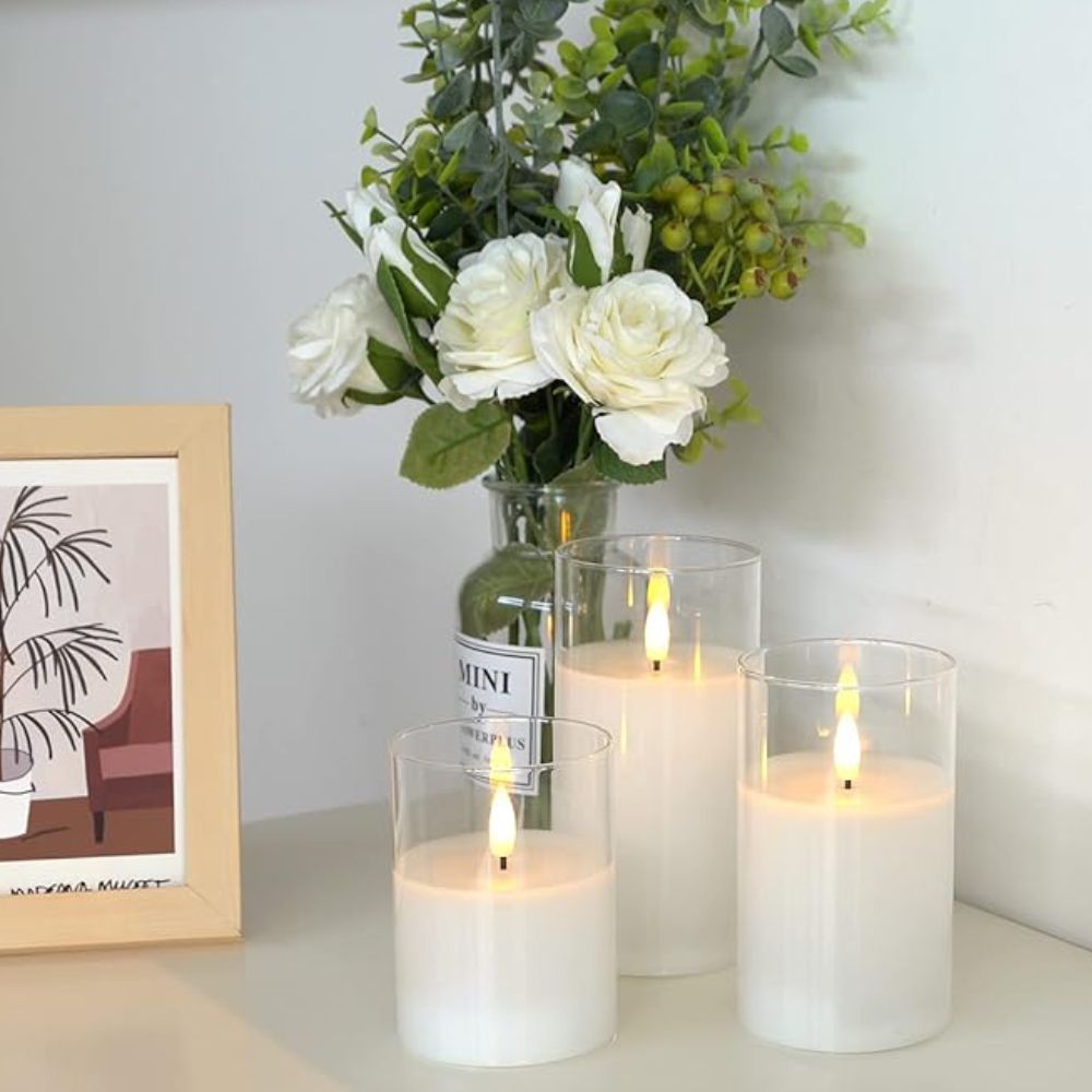 Amagic Clear Glass Flameless Candles