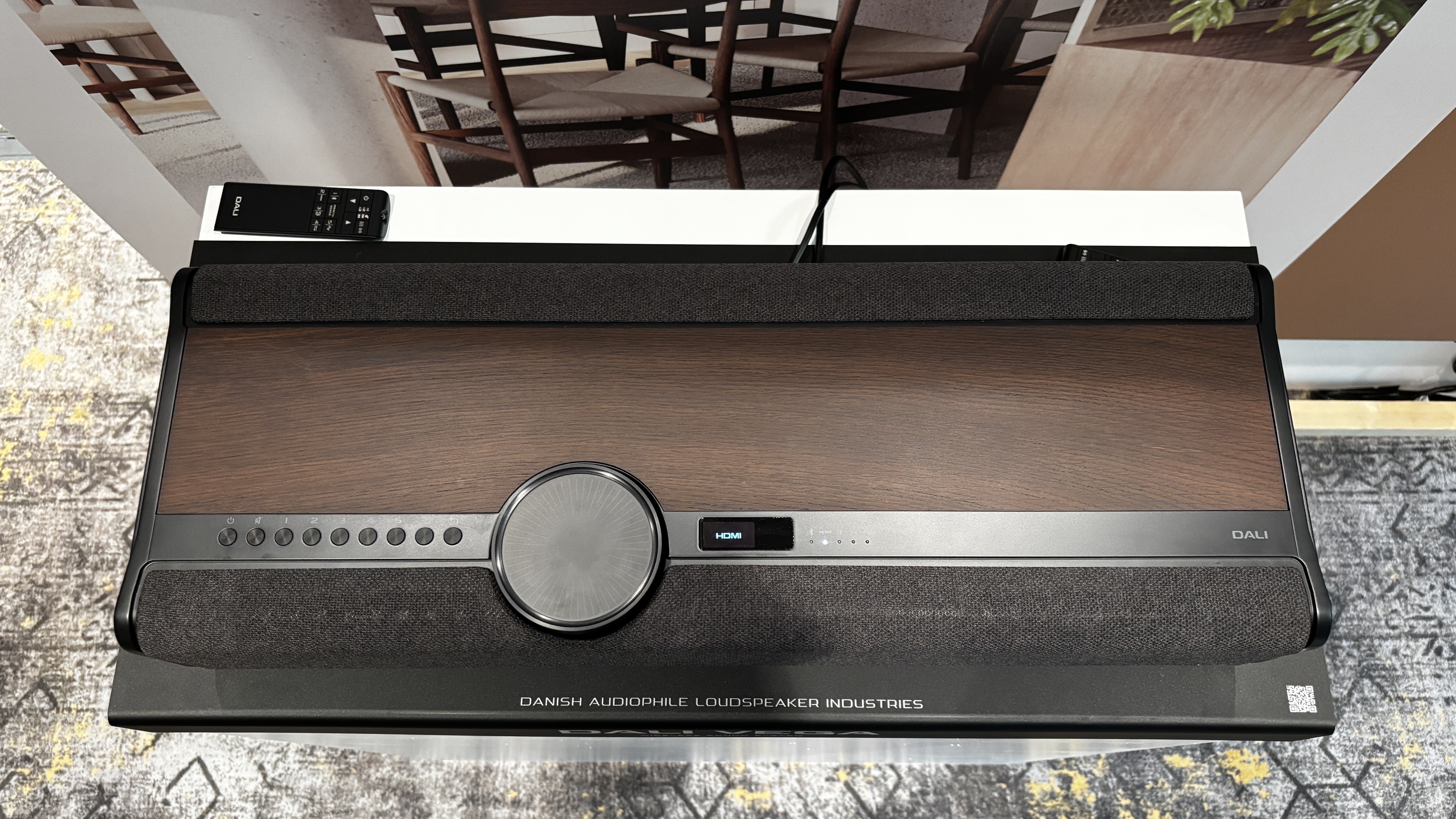 Dali Vega wireless sound system pictured from above on a plinth