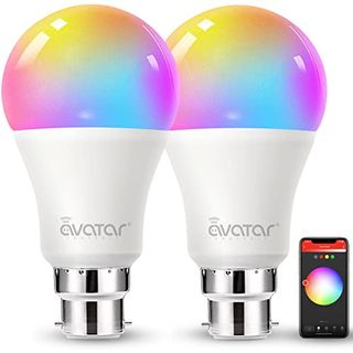 Avatar Controls Smart Bulb Alexa Light Bulbs B22 Bayonet, Colour Changing Wifi Led Lamp Bulbs 9w Set of 2 Bulbs [energy Class F], White