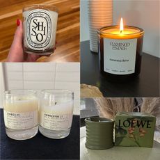 collage of luxury candles