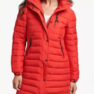Superdry Faux Fur Hooded Mid Length Puffer Jacket