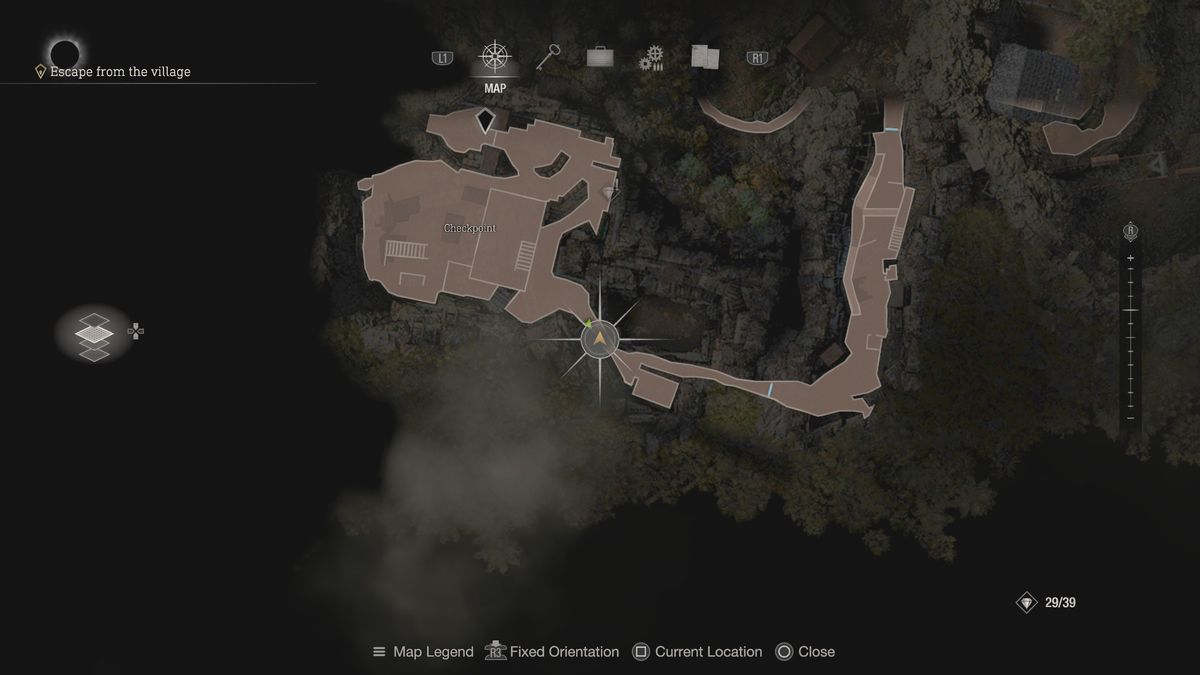 Resident Evil 4 Remake Clockwork Castellan near the Checkpoint