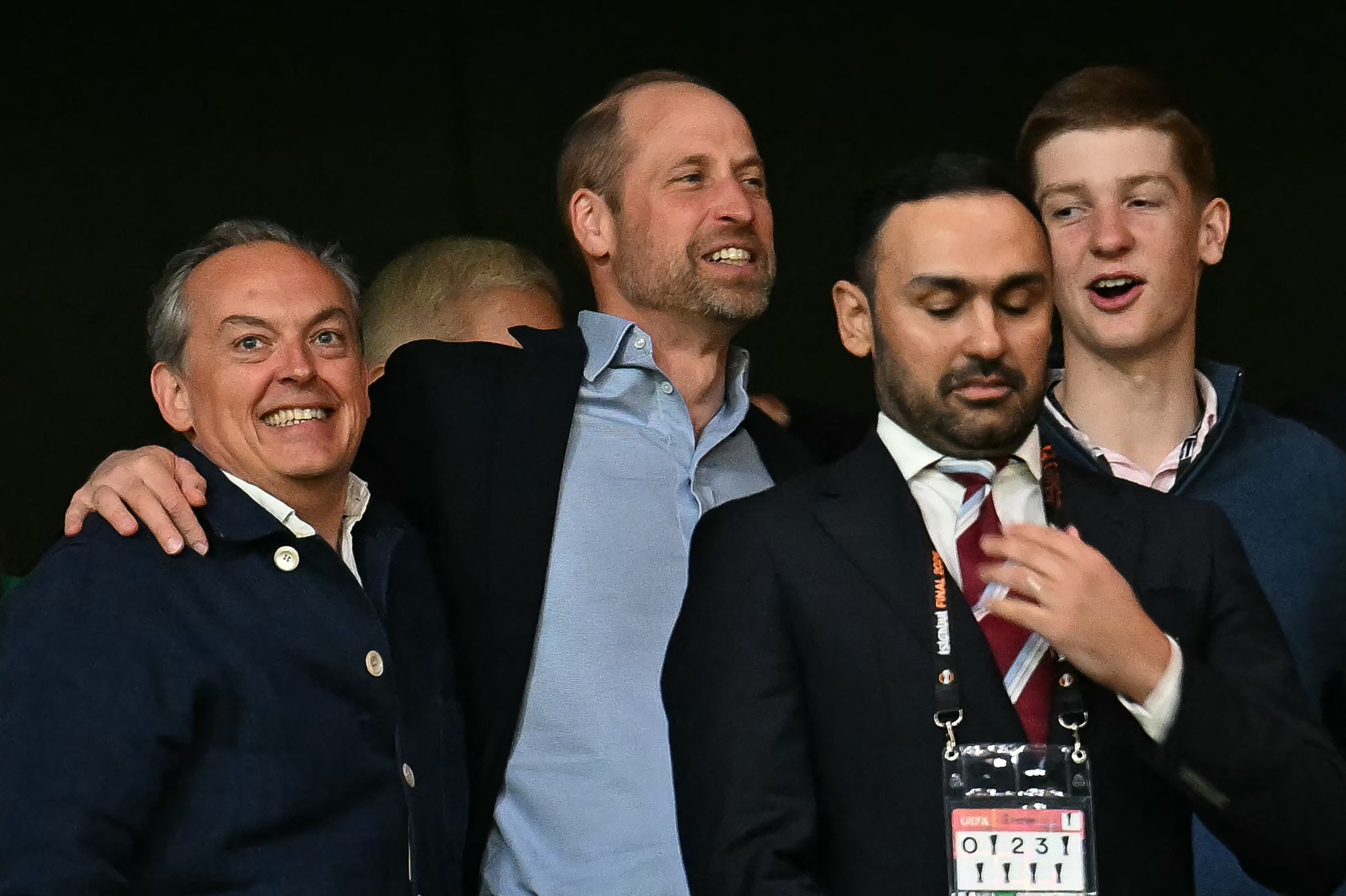 Prince William celebrates Aston Villa winning the Europa League