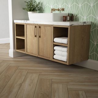 tile giant wood flooring with bathroom and wood floor