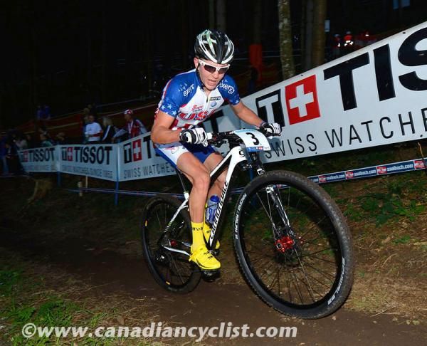 American junior national champion Keegan Swenson rode into fifth place