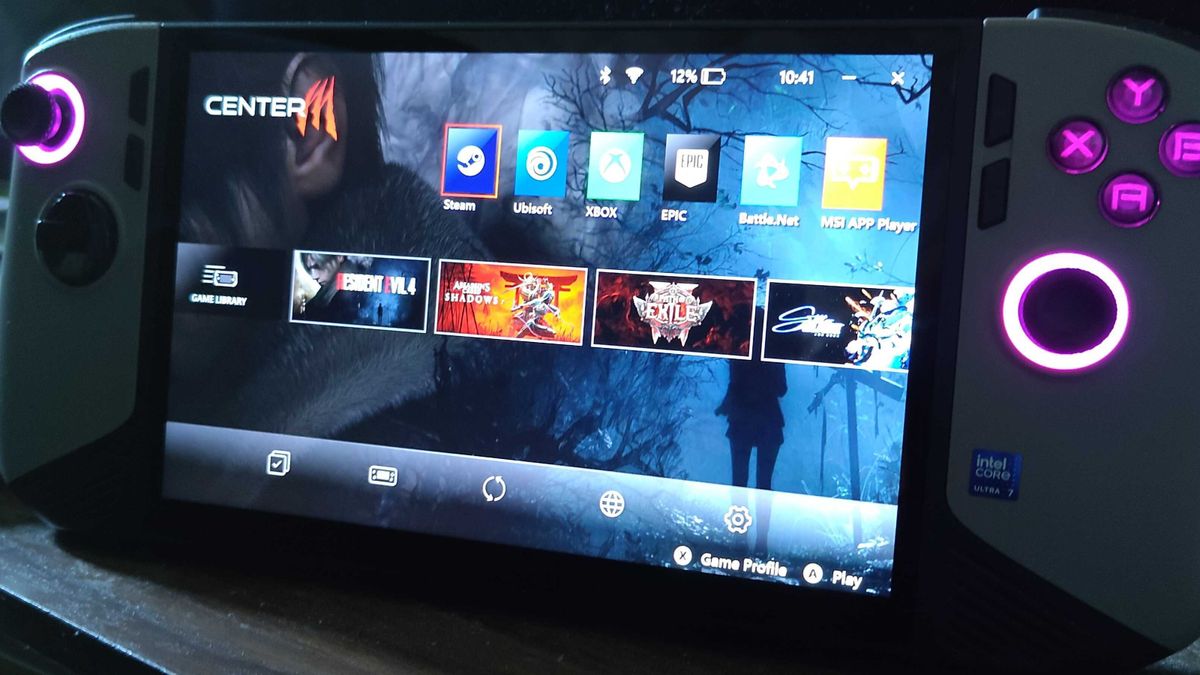 MSI Center M on MSI Claw 8 AI+