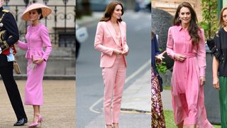 Kate Middleton and Queen Letizia wearing pink