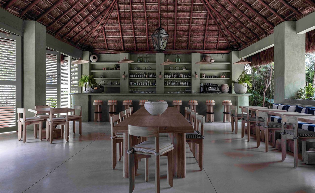 View of stylish dining area of hotel